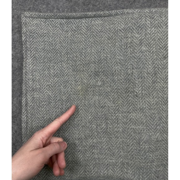 Ralph Lauren Wool Cashmere Herringbone Pillow Cover Gray 20x15 - Picture 2 of 12